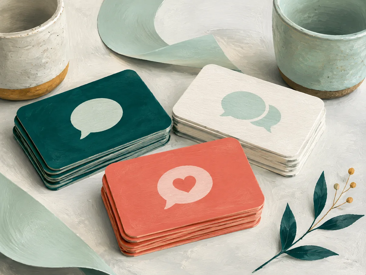 Illustration of conversation cards for couples