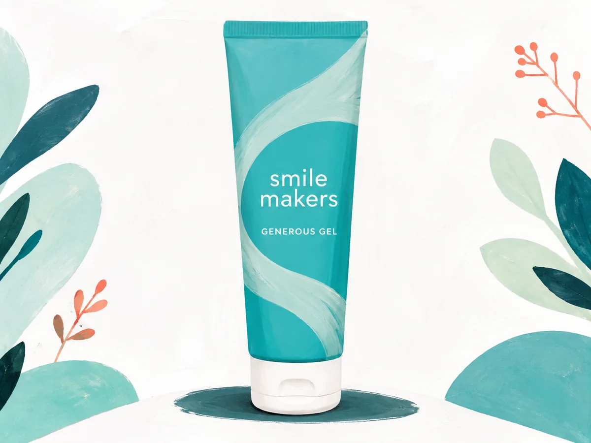 Illustration of Smile Makers Generous Gel packaging